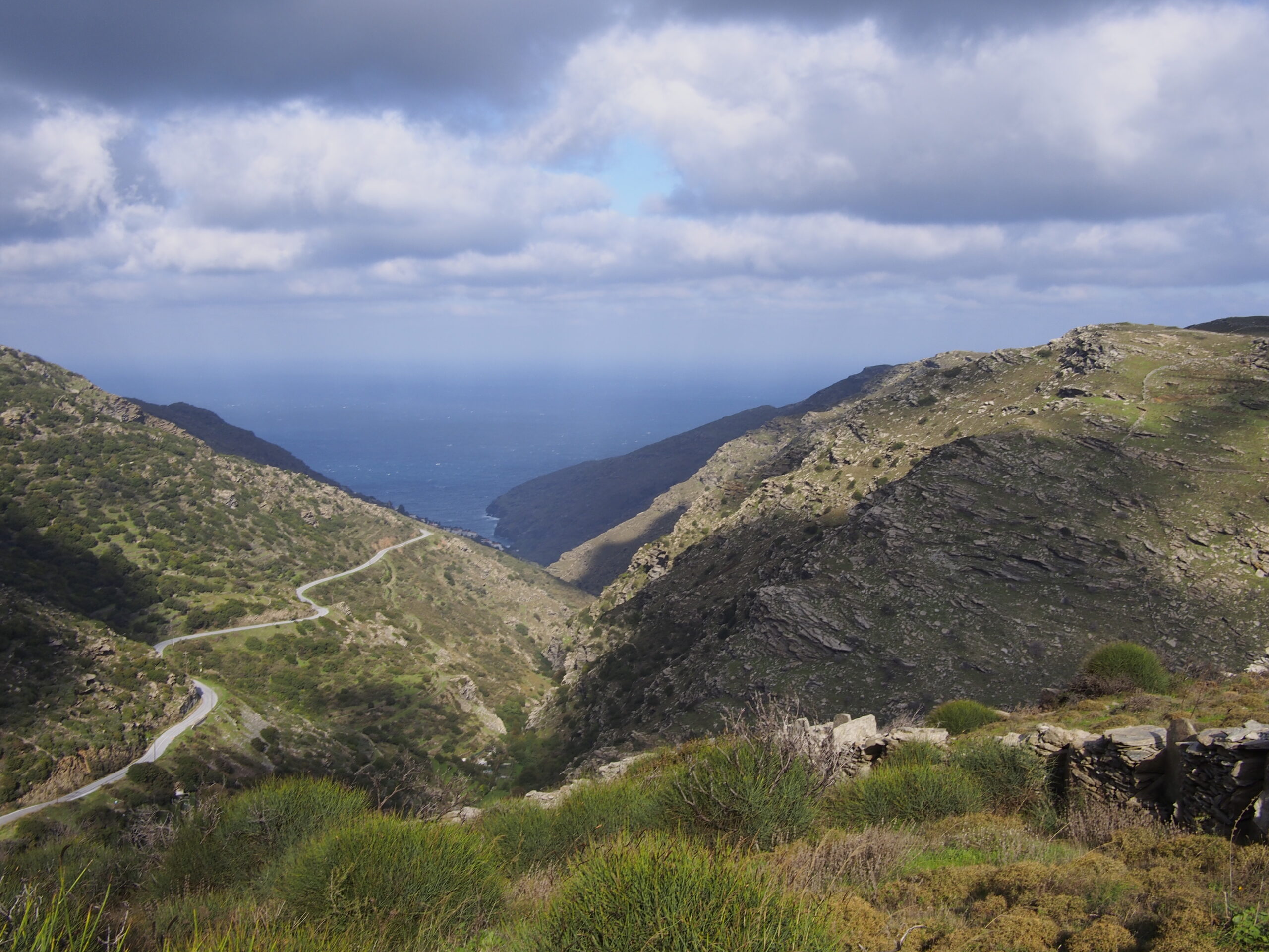 A view on the Andros Routes trail network